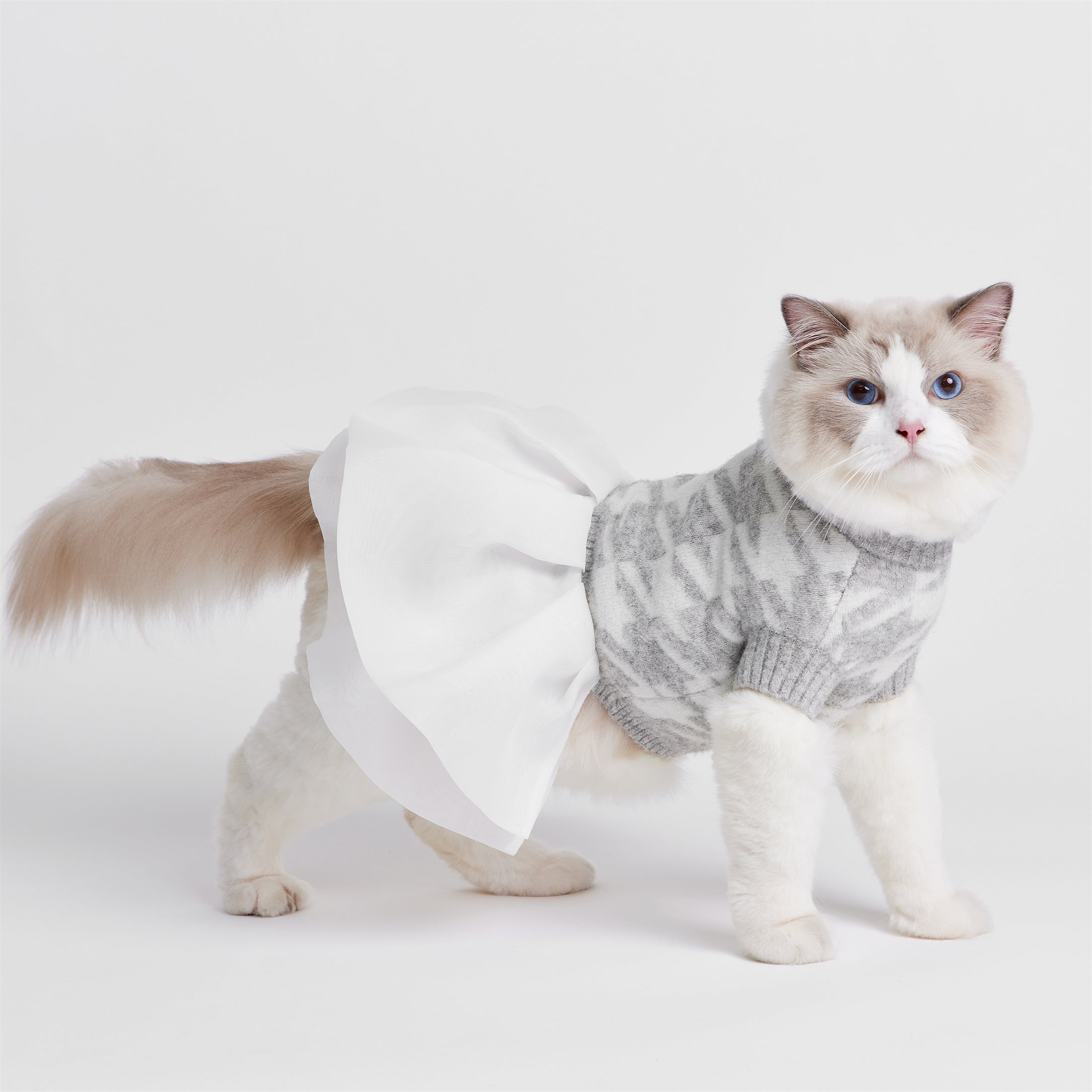 Houndstooth Jumper with Skirt